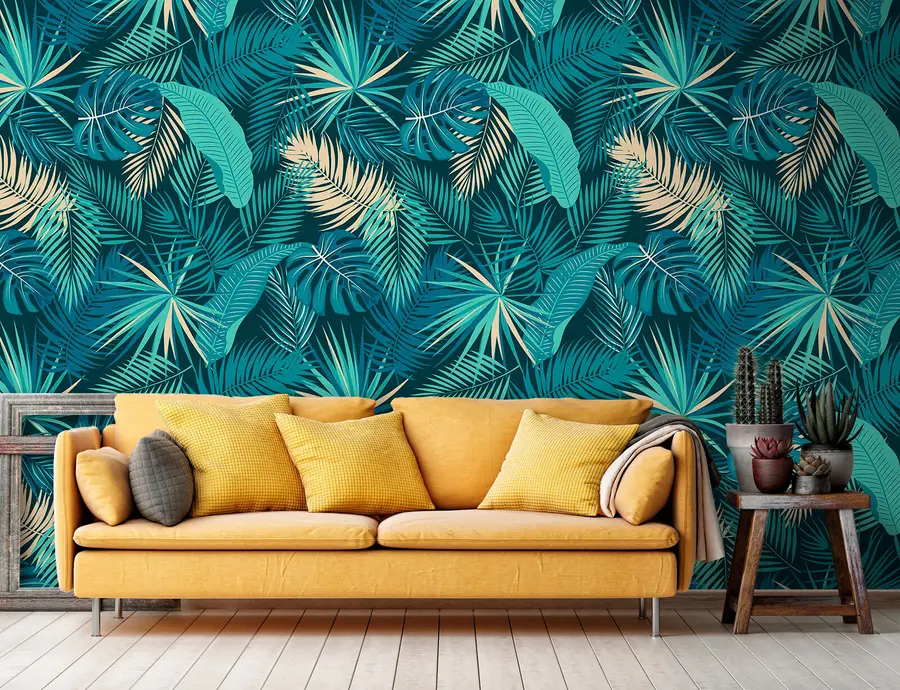 fotószőnyeg A trópusi dzsungel pálmalevelei u74835