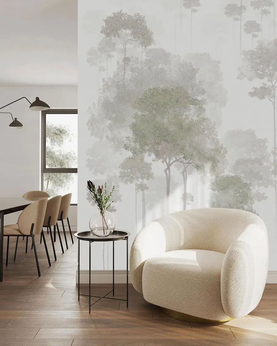 fotószőnyeg Törékeny zöld fák u94301