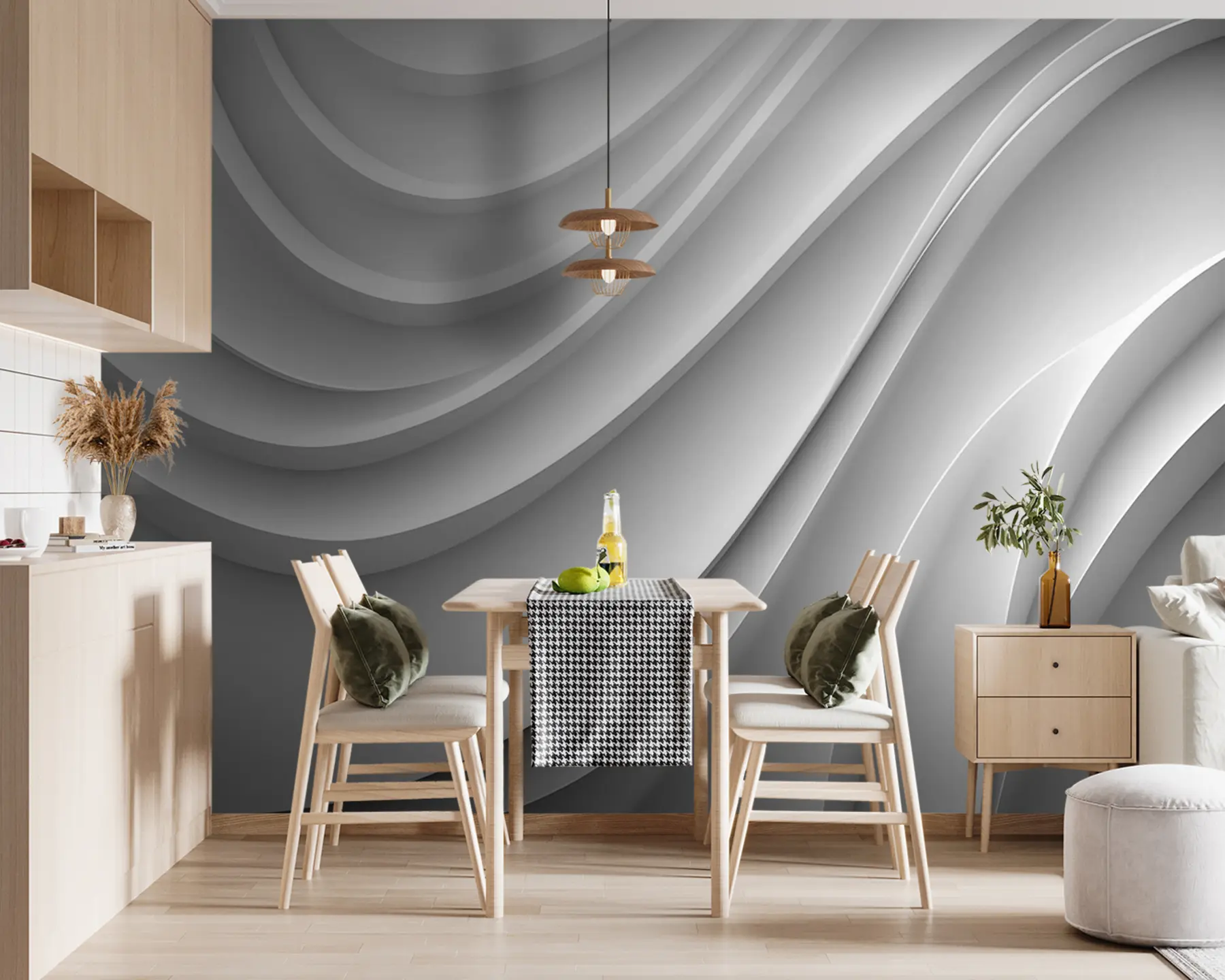 fotószőnyeg Fehér 3d hullámok u94078