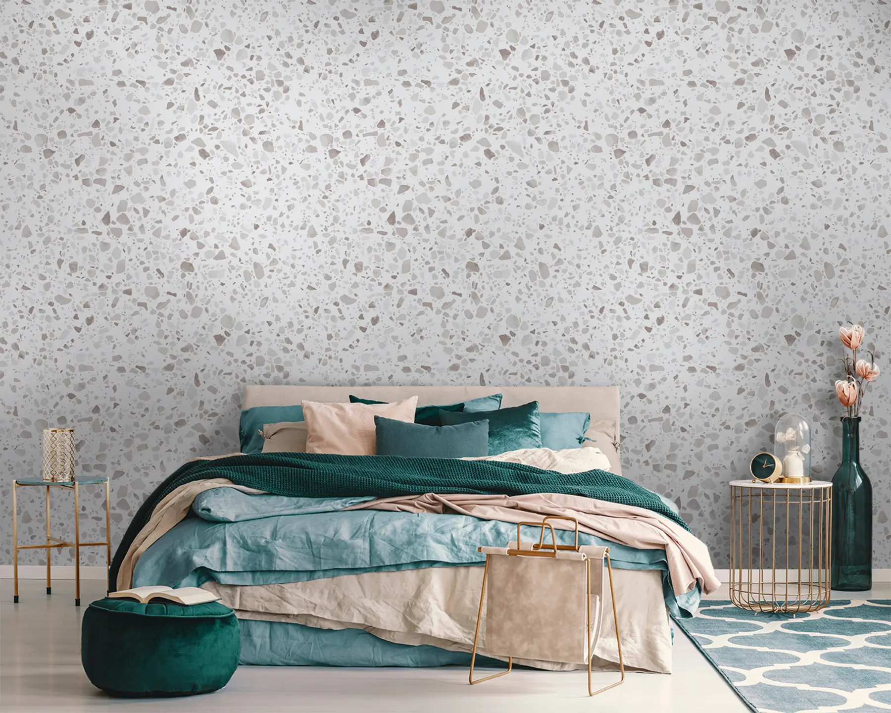 fotószőnyeg Terrazzo csempe, mozaik természetes kövekkel, gránit, márvány, kvarc, beton u94304