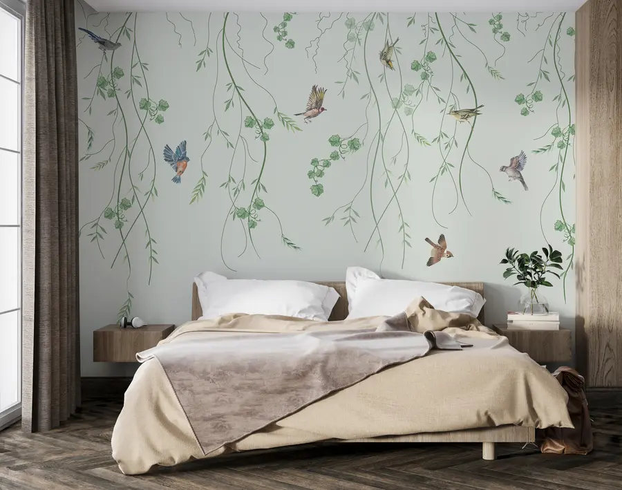 fotószőnyeg Ágak madarakkal, Chinoiserie u94493