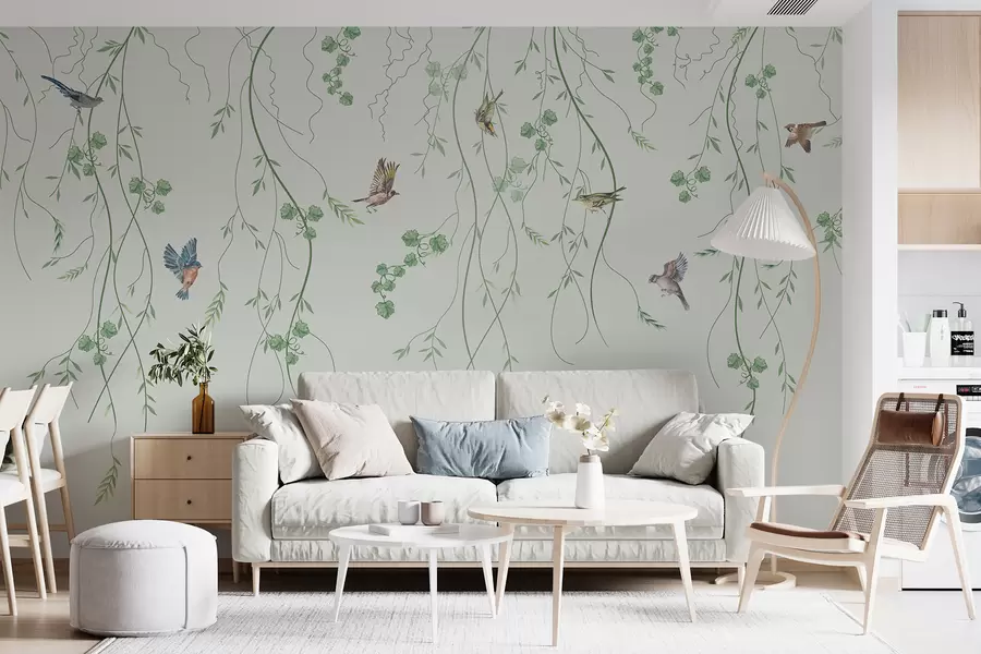 fotószőnyeg Ágak madarakkal, Chinoiserie u94493