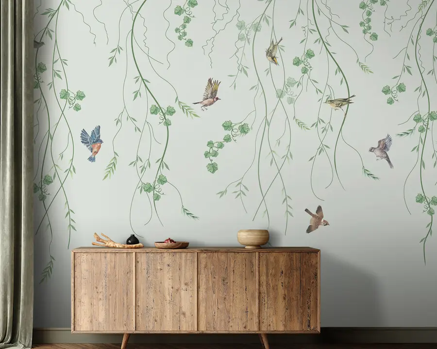 fotószőnyeg Ágak madarakkal, Chinoiserie u94493