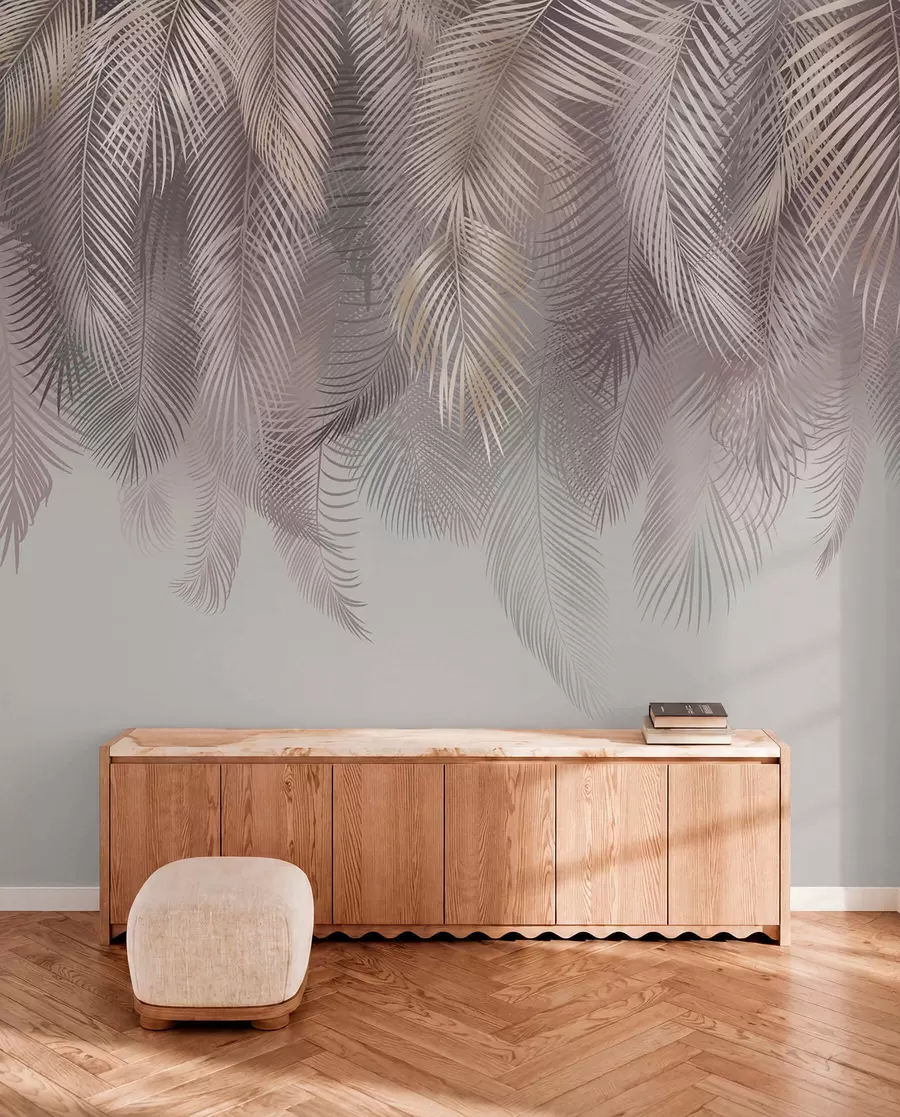 fotószőnyeg Rózsaszín pálmalevelek u94375