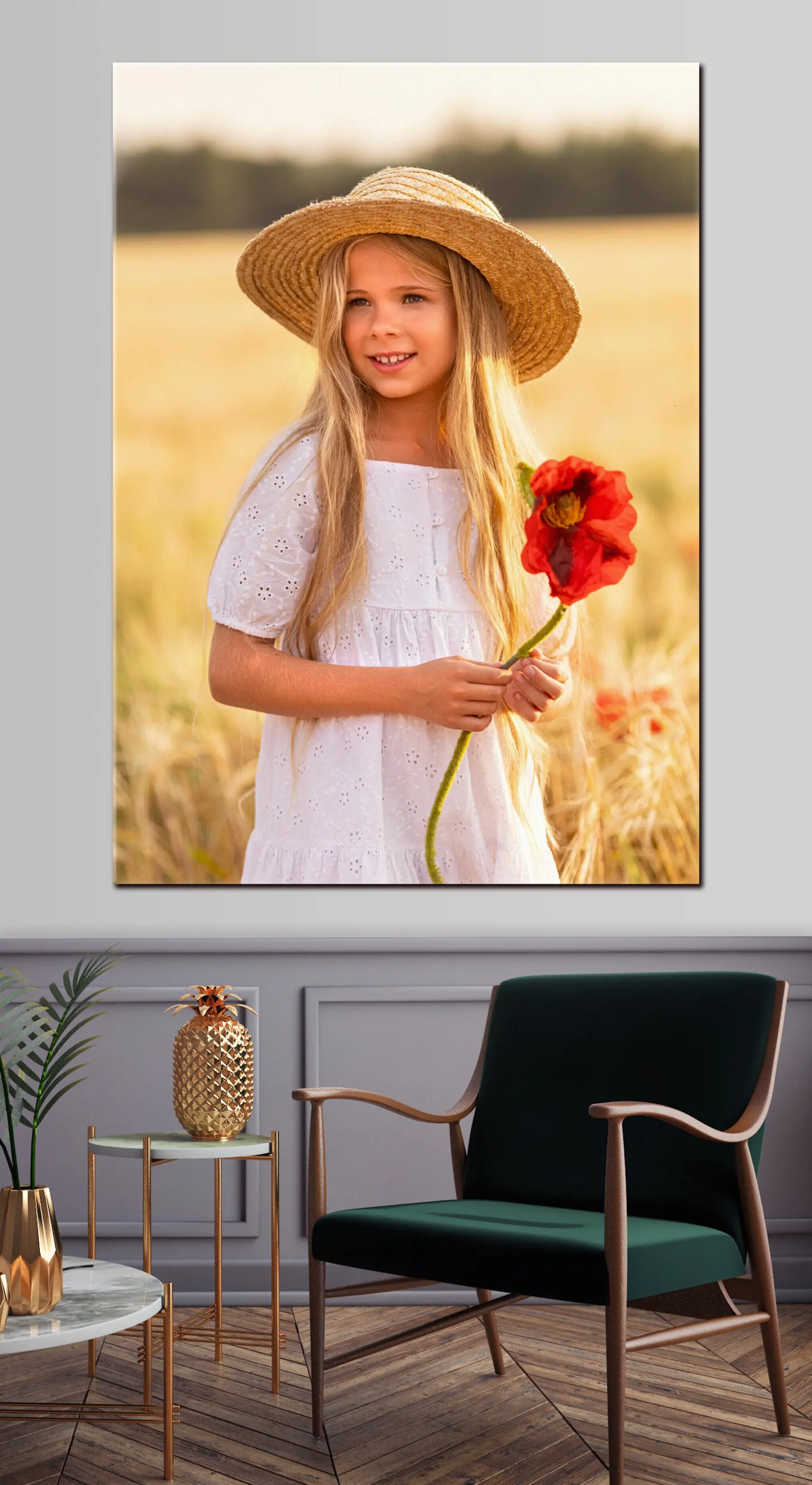 fotótapéta Kalap, mosoly és nyak s33299