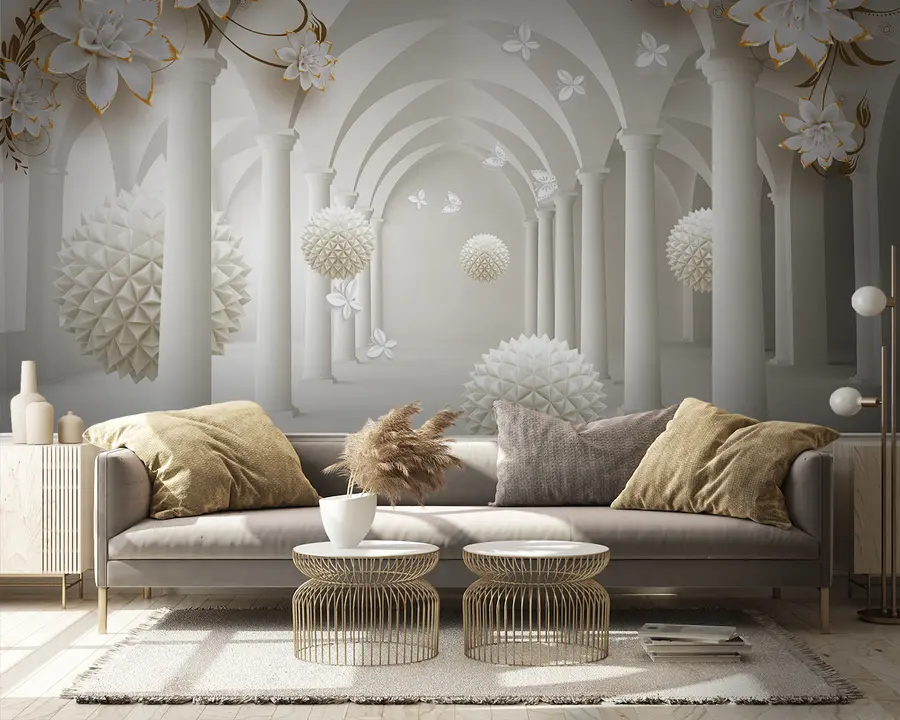 fotószőnyeg Tüskés gömbök az alagútban u94966