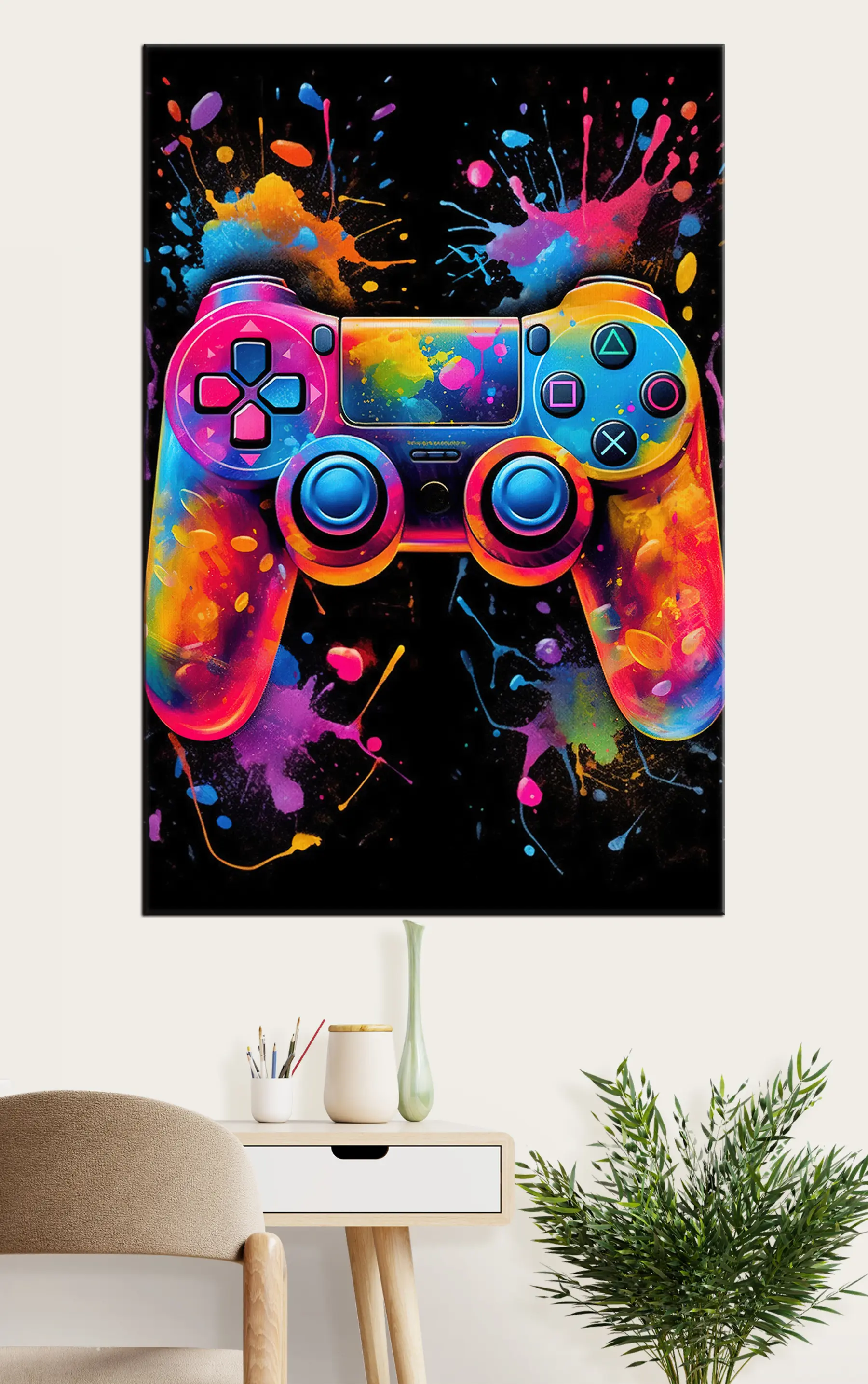 fotószőnyeg Gamepad és festékcsíkok s34260