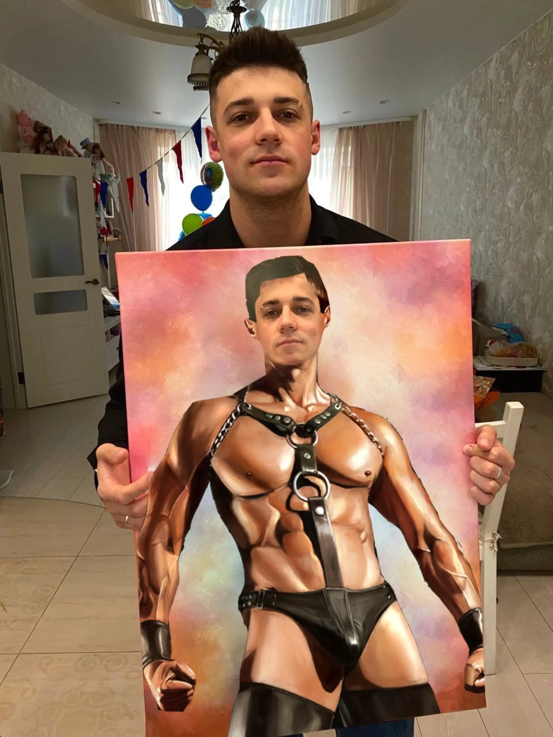 fotótapéta Ajándék esküvői portré akvarellben s34686
