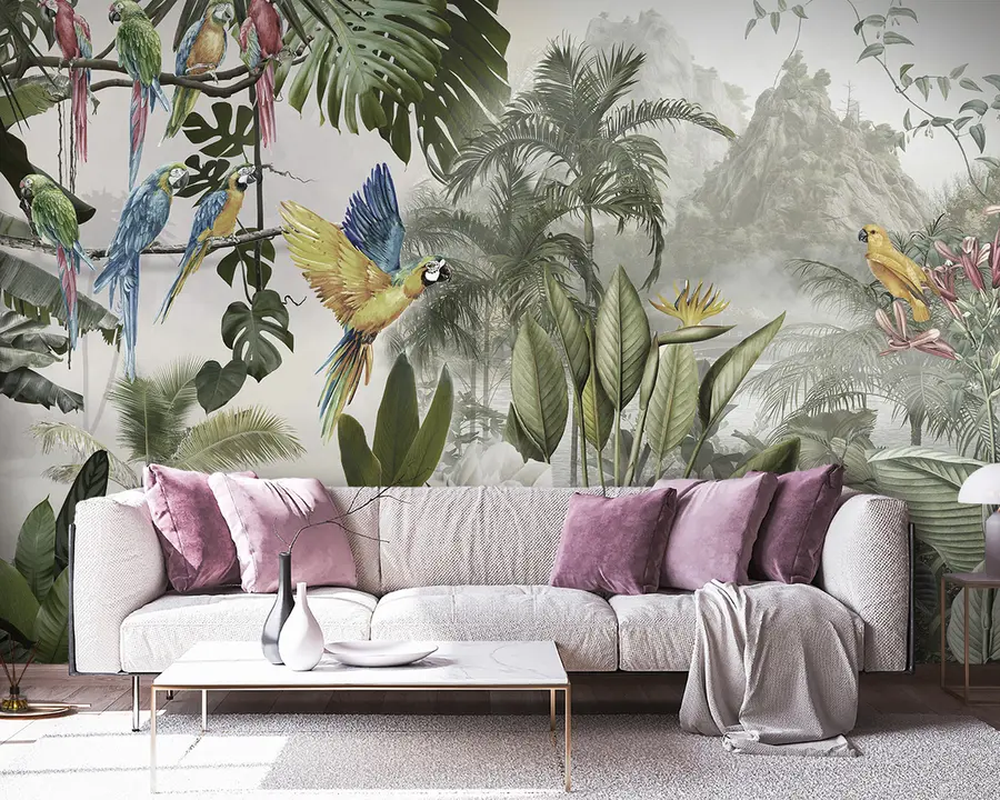 fotószőnyeg Papagájok az esőerdőben u95693