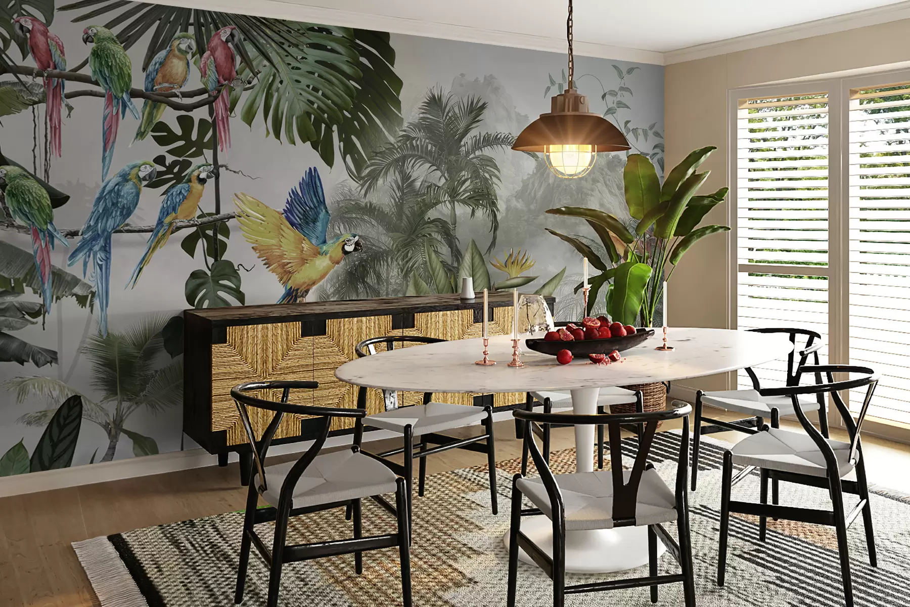 fotószőnyeg Papagájok az esőerdőben u95693