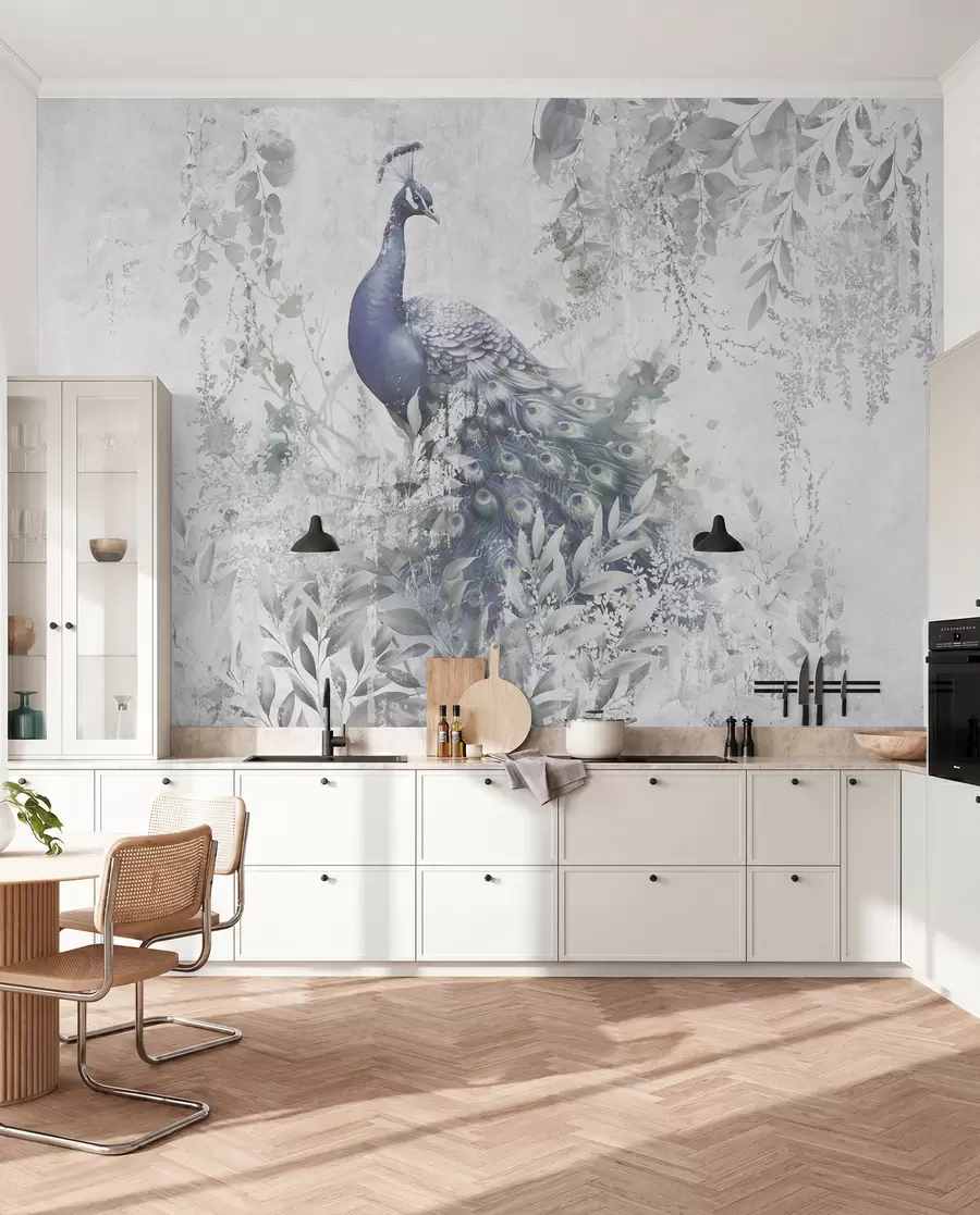 fotószőnyeg Törékeny páva grunge beton alapon u96727