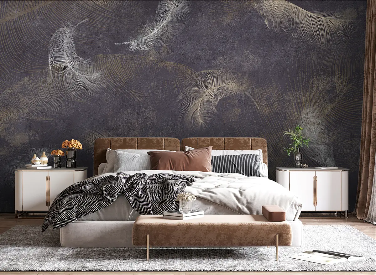 fotószőnyeg Loft stílusú tollak u96552