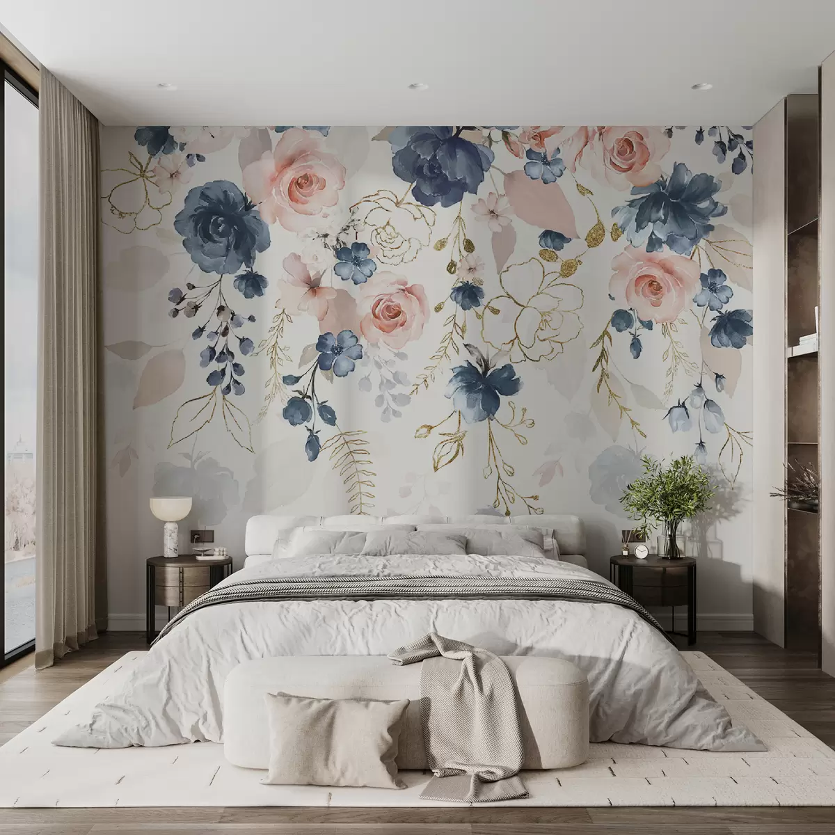 fotószőnyeg Akvarell kompozíció virágokkal u96556