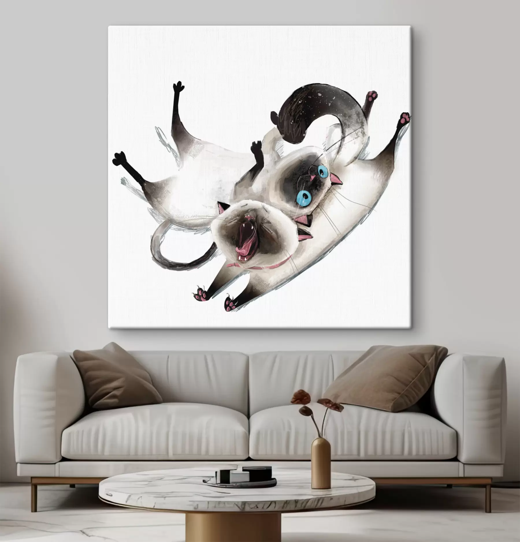 fotószőnyeg Játékos macskák élvezik az együtt töltött időt s34990