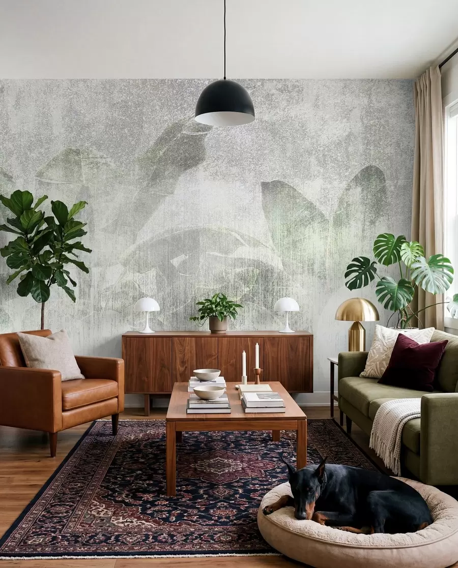 fotószőnyeg Trópusi pálmafák loft stílusban u97030
