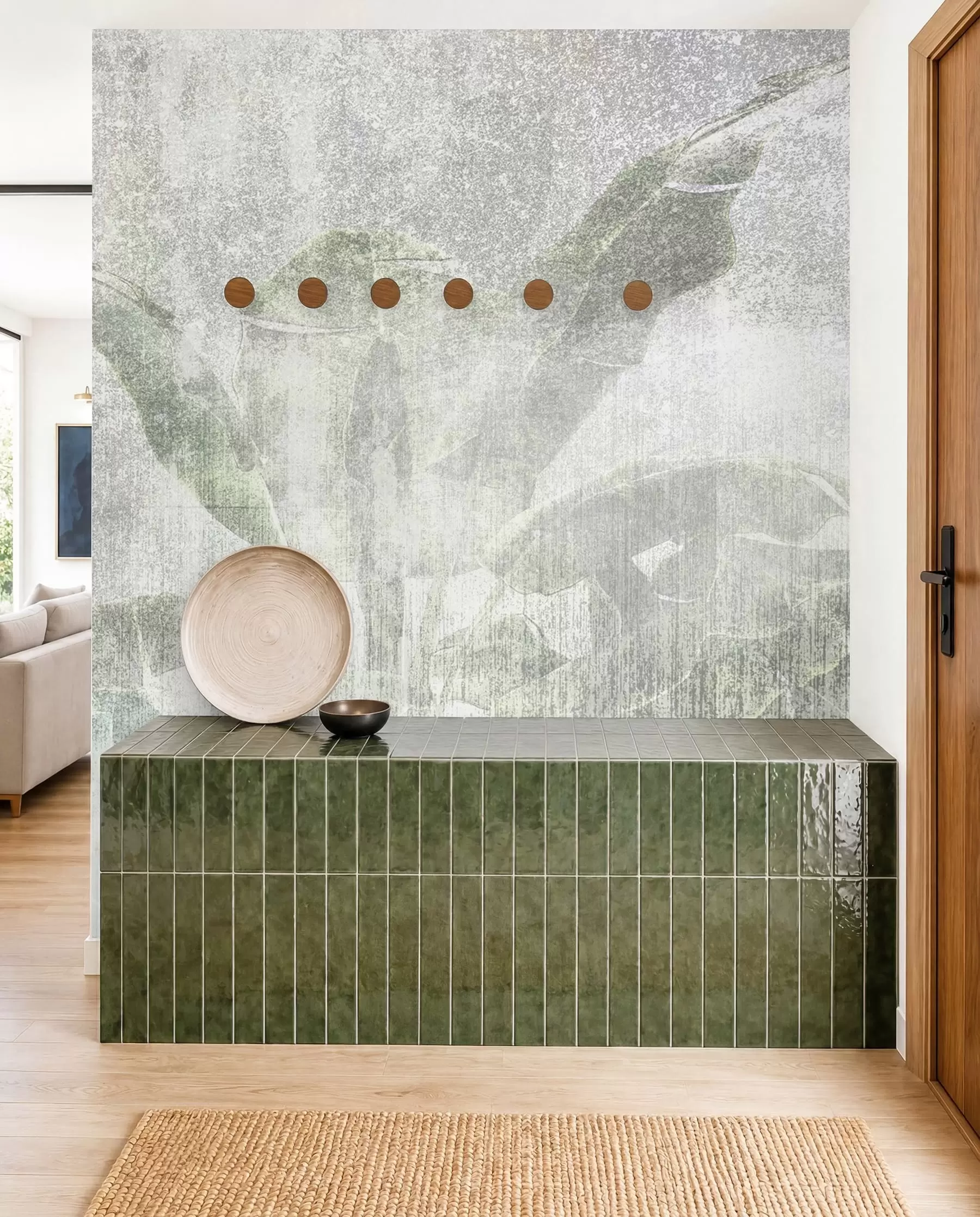 fotószőnyeg Trópusi pálmafák loft stílusban u97030
