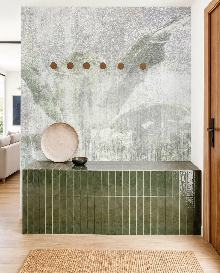 fotószőnyeg Trópusi pálmafák loft stílusban u97030