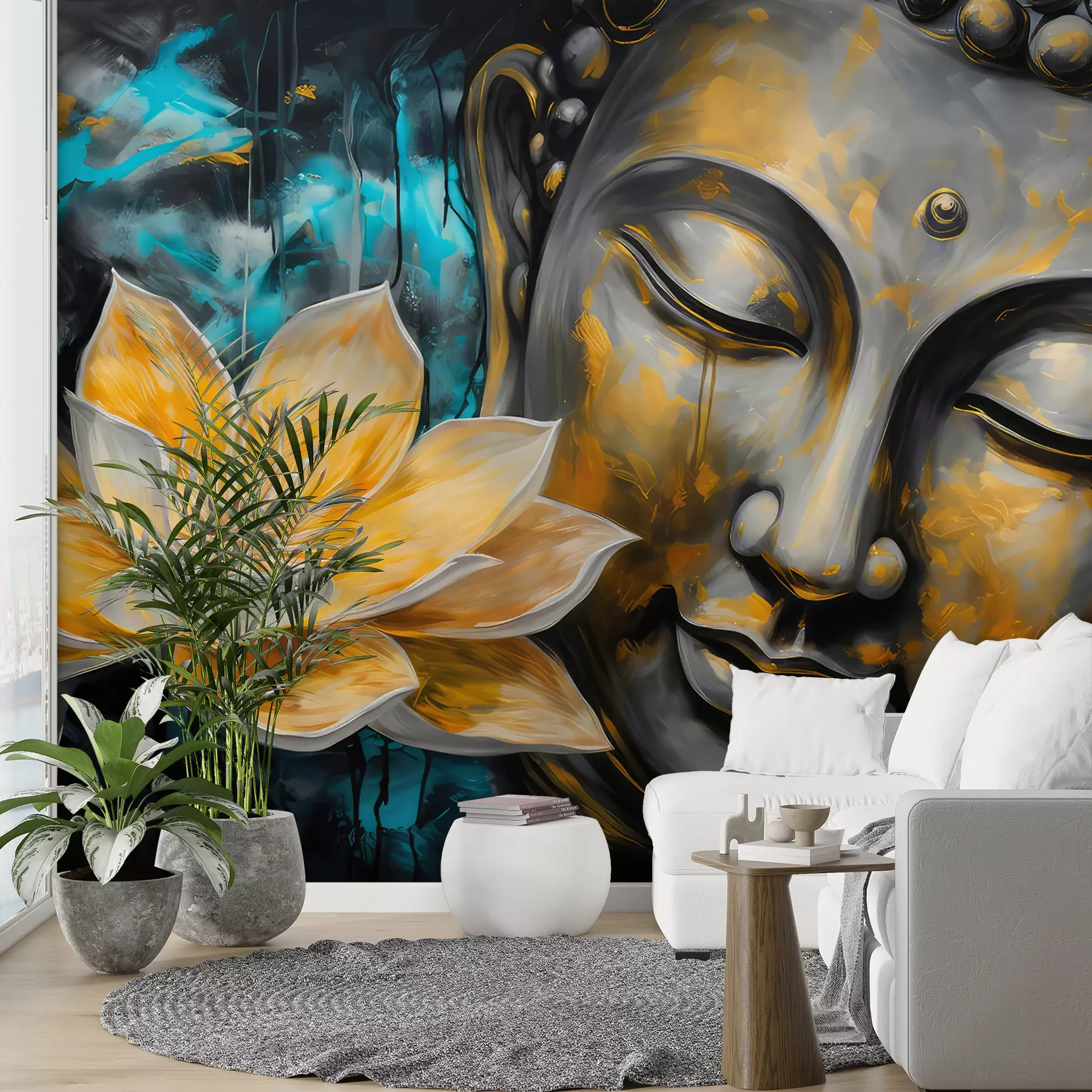 fotószőnyeg Lótuszvirág és Buddha u96961