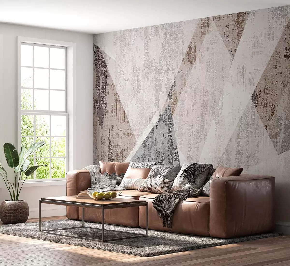 fotószőnyeg Háromszögek modern geometriai formái a grunge loft stílusában u97203