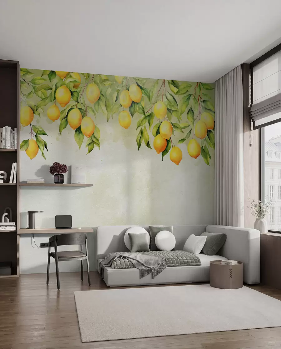 fotószőnyeg Gyengéd citromágak u97595