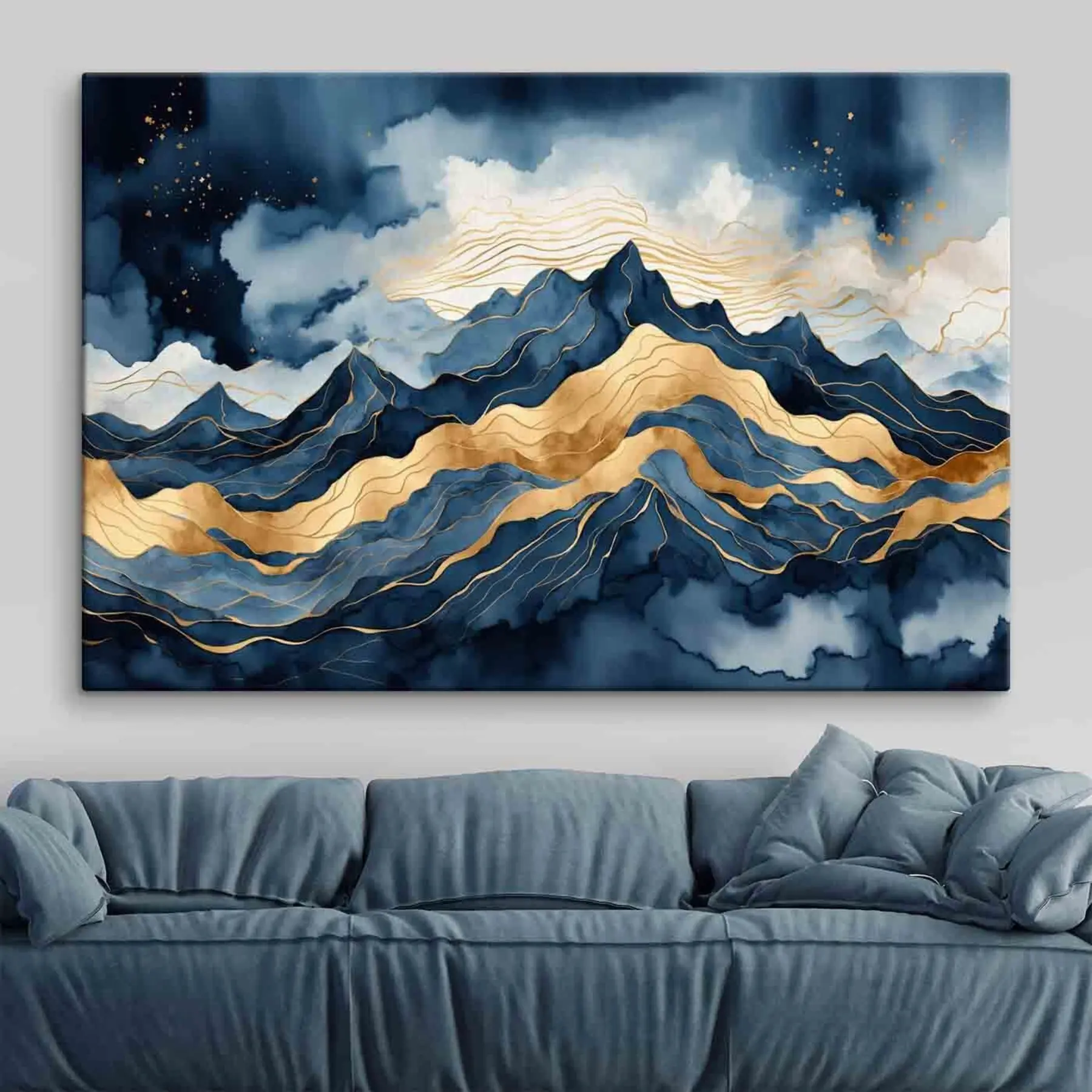 fotótapéta Fenséges hegyek a kavargó égbolt alatt s35826