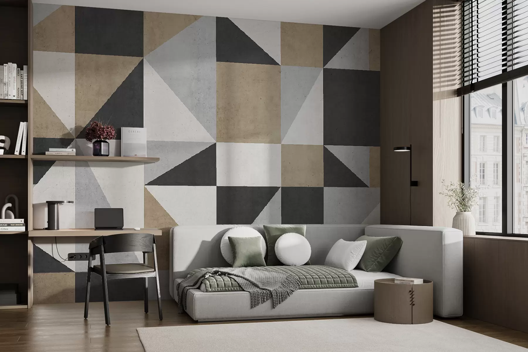 fotószőnyeg Geometriai absztrakció egy betonfalon u97643
