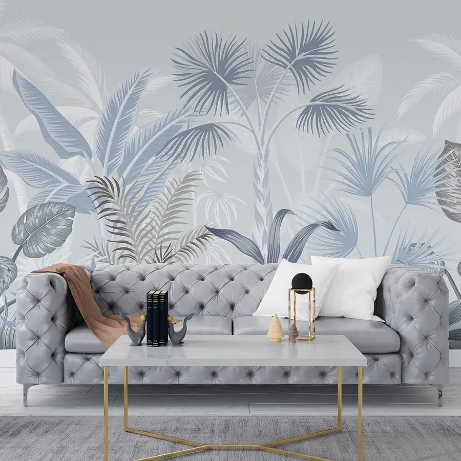 fotószőnyeg Gerinces, növény és ág kék színben u06685v1