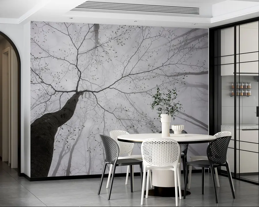 fotószőnyeg Egy ködös reggel az erdőben u97391