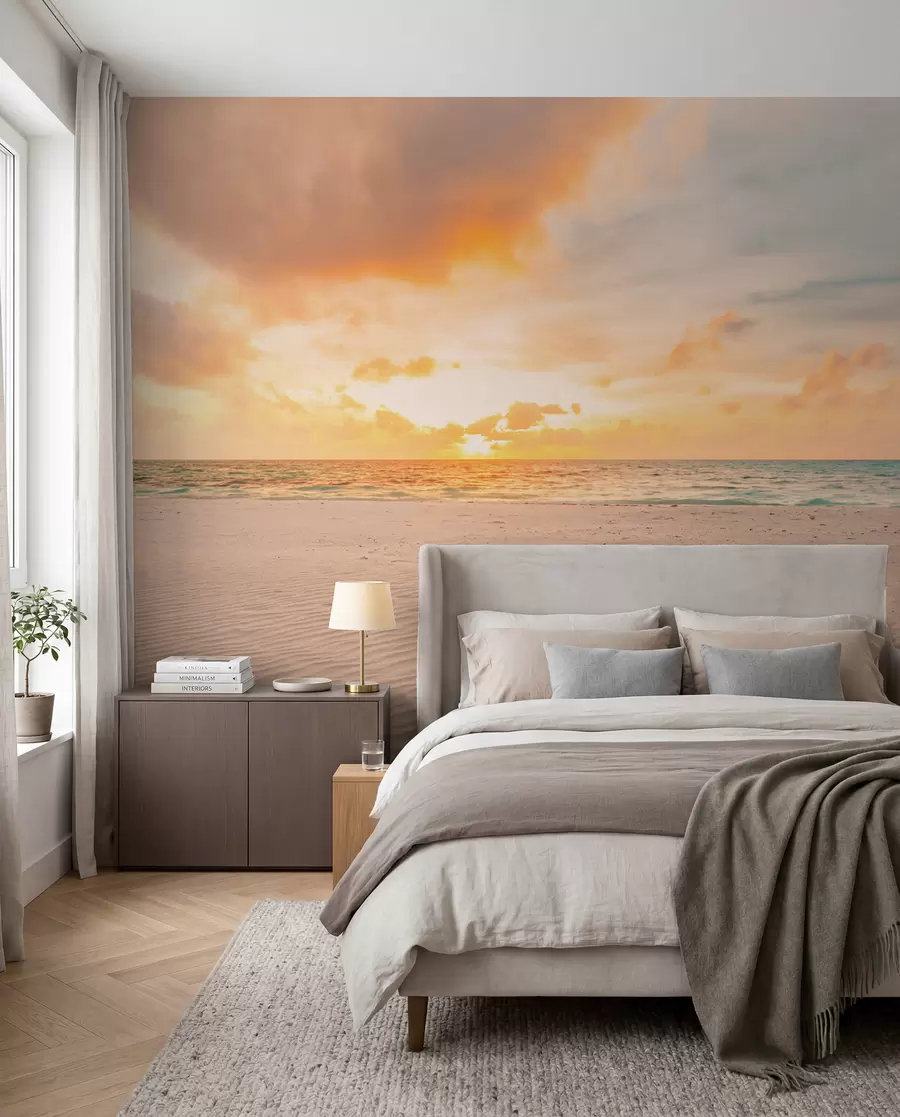 fotószőnyeg Strand fehér homok tenger és hullámok u97894