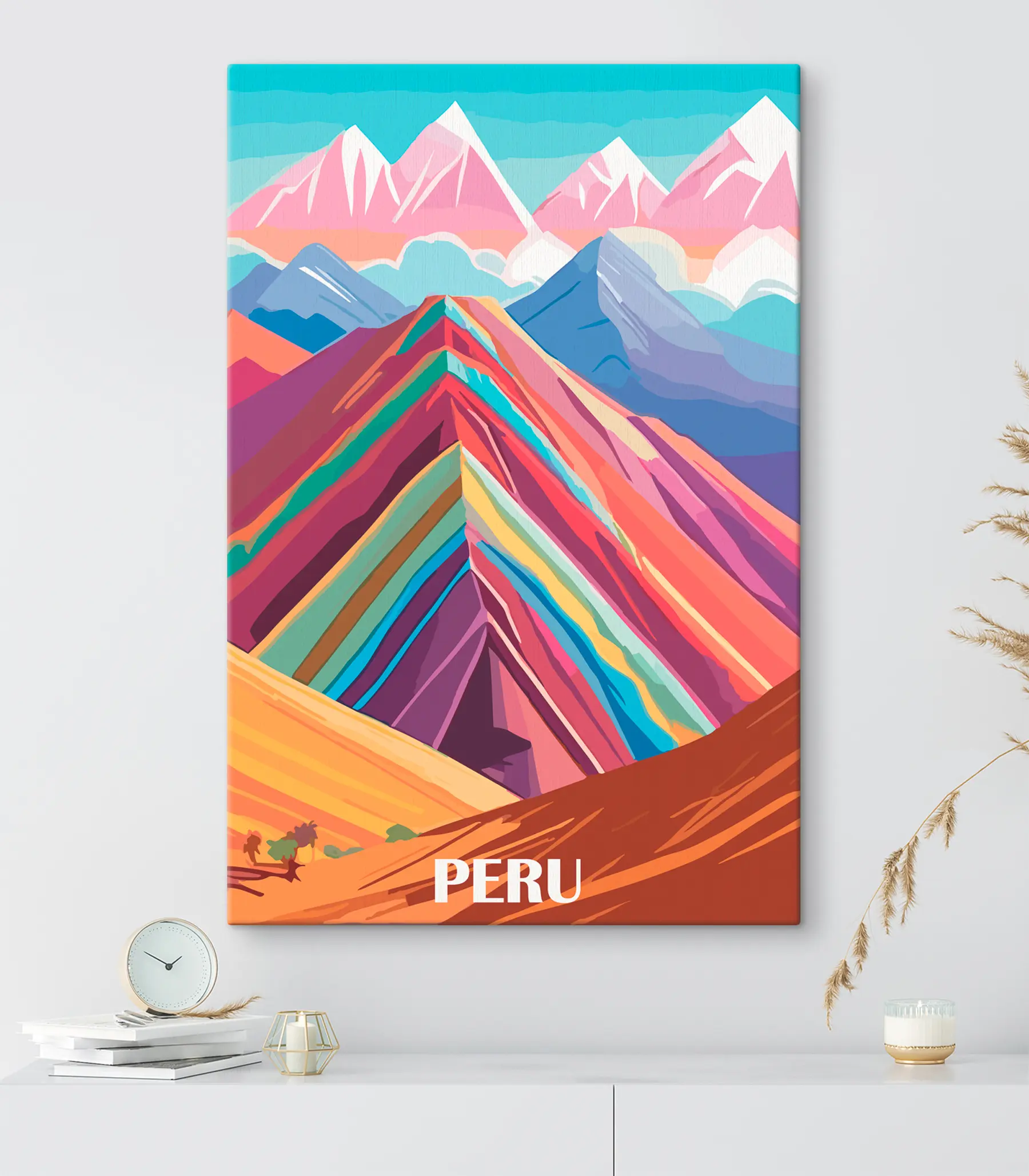 fotószőnyeg Retro stílusú illusztráció egy perui utazásról s36390