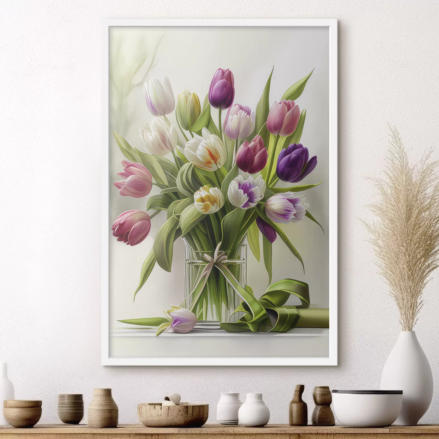 fotószőnyeg Csokor tulipán vázában f31219