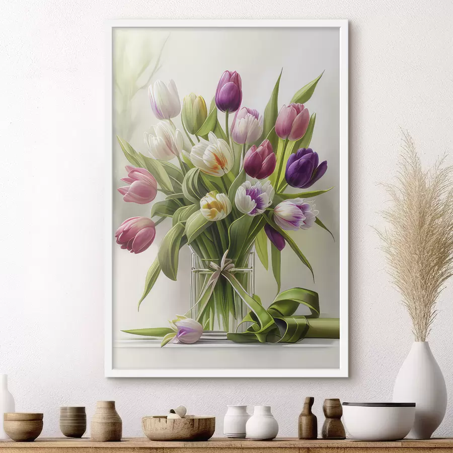 fotószőnyeg Csokor tulipán vázában f31219