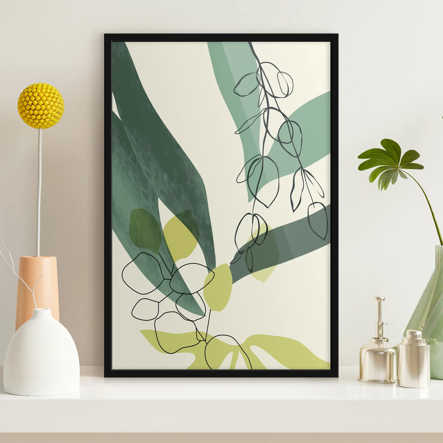 fotószőnyeg Absztrakt virágok és levelek akvarellben f36135