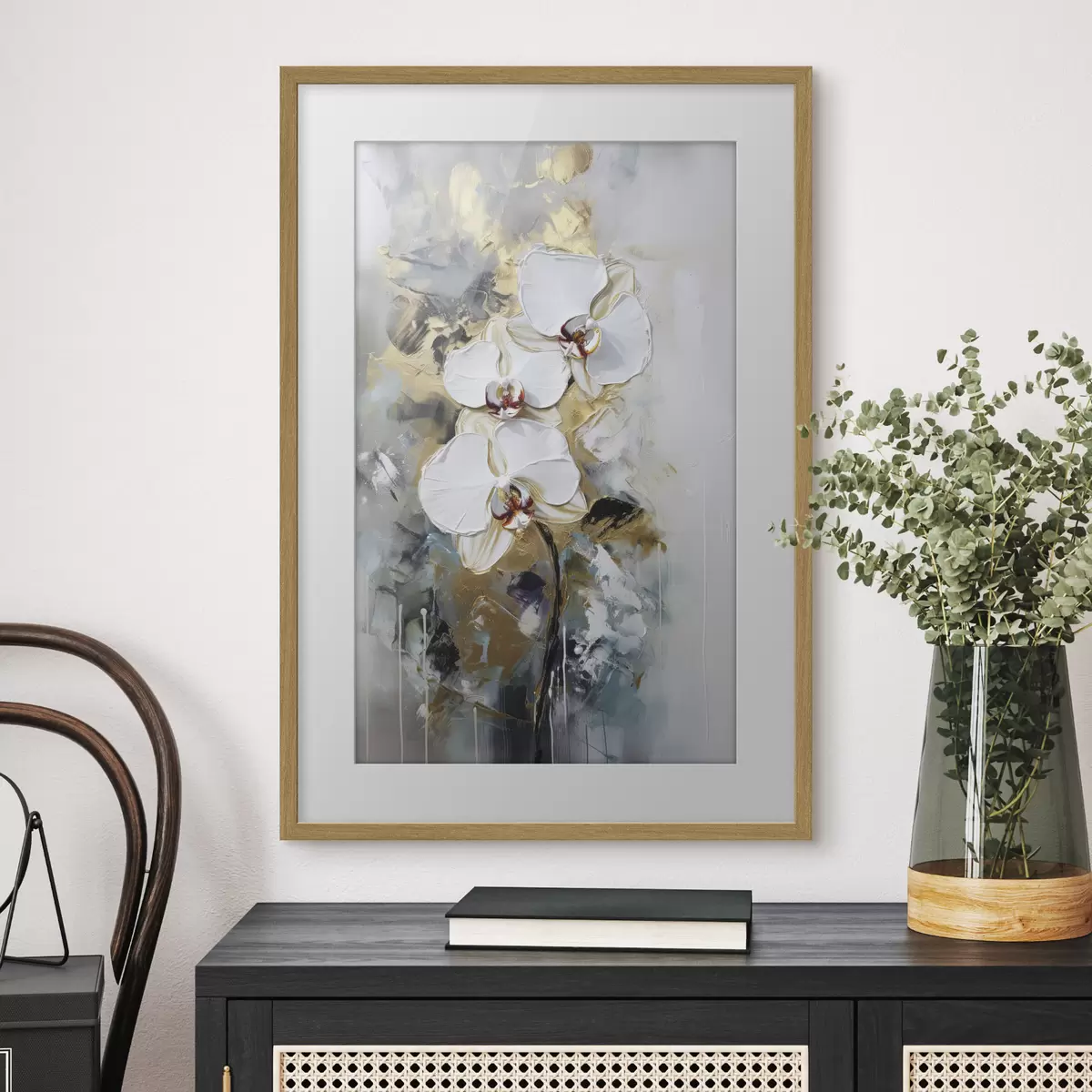 Plakát a sziklán Orchideák hűvös fényben f35904