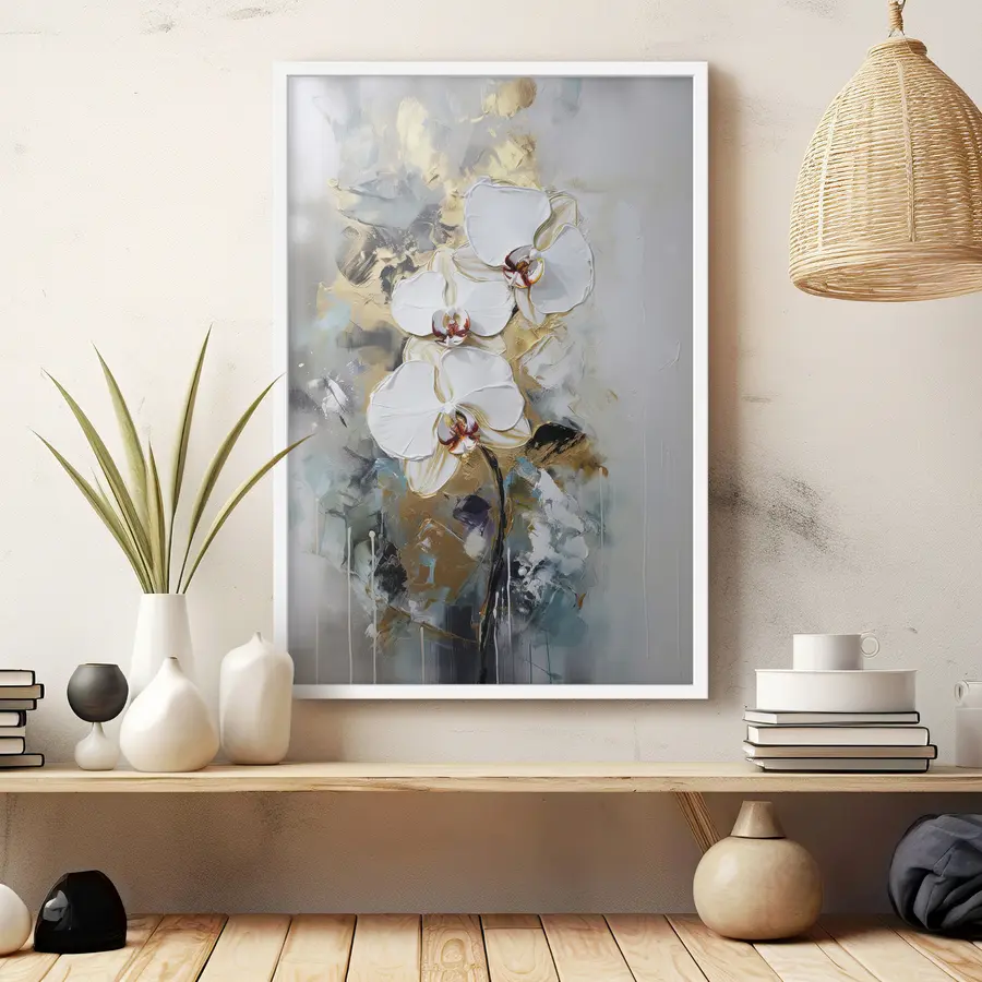 fotószőnyeg Orchideák hűvös fényben f35904