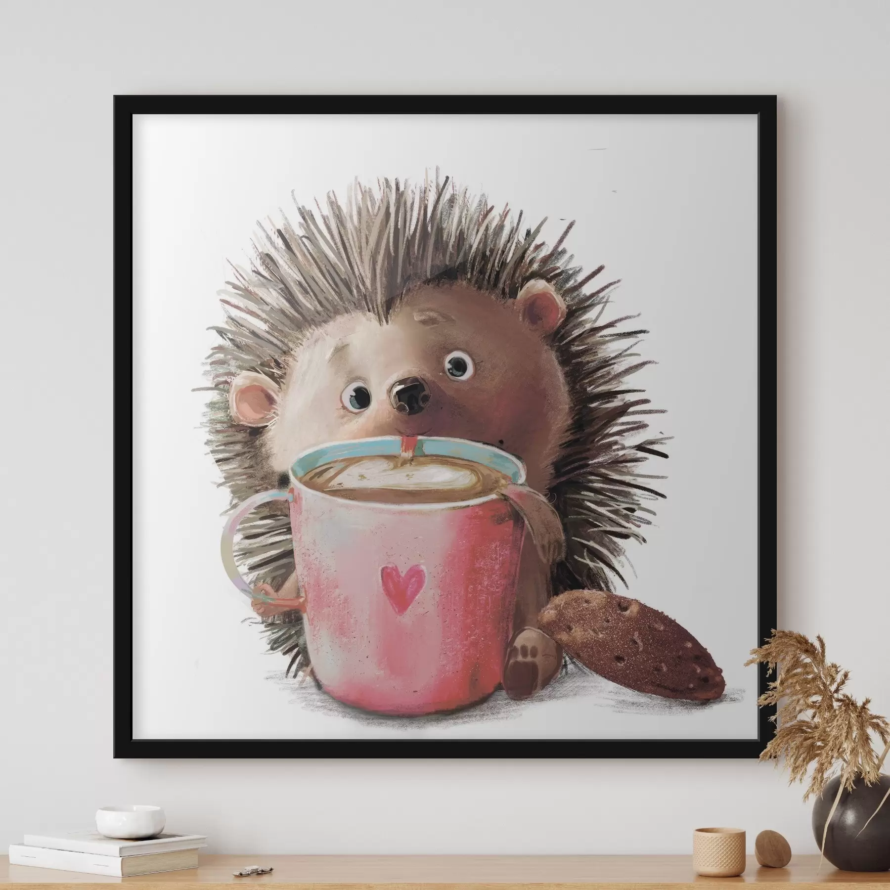 fotószőnyeg Sün és egy csésze kávé f35039