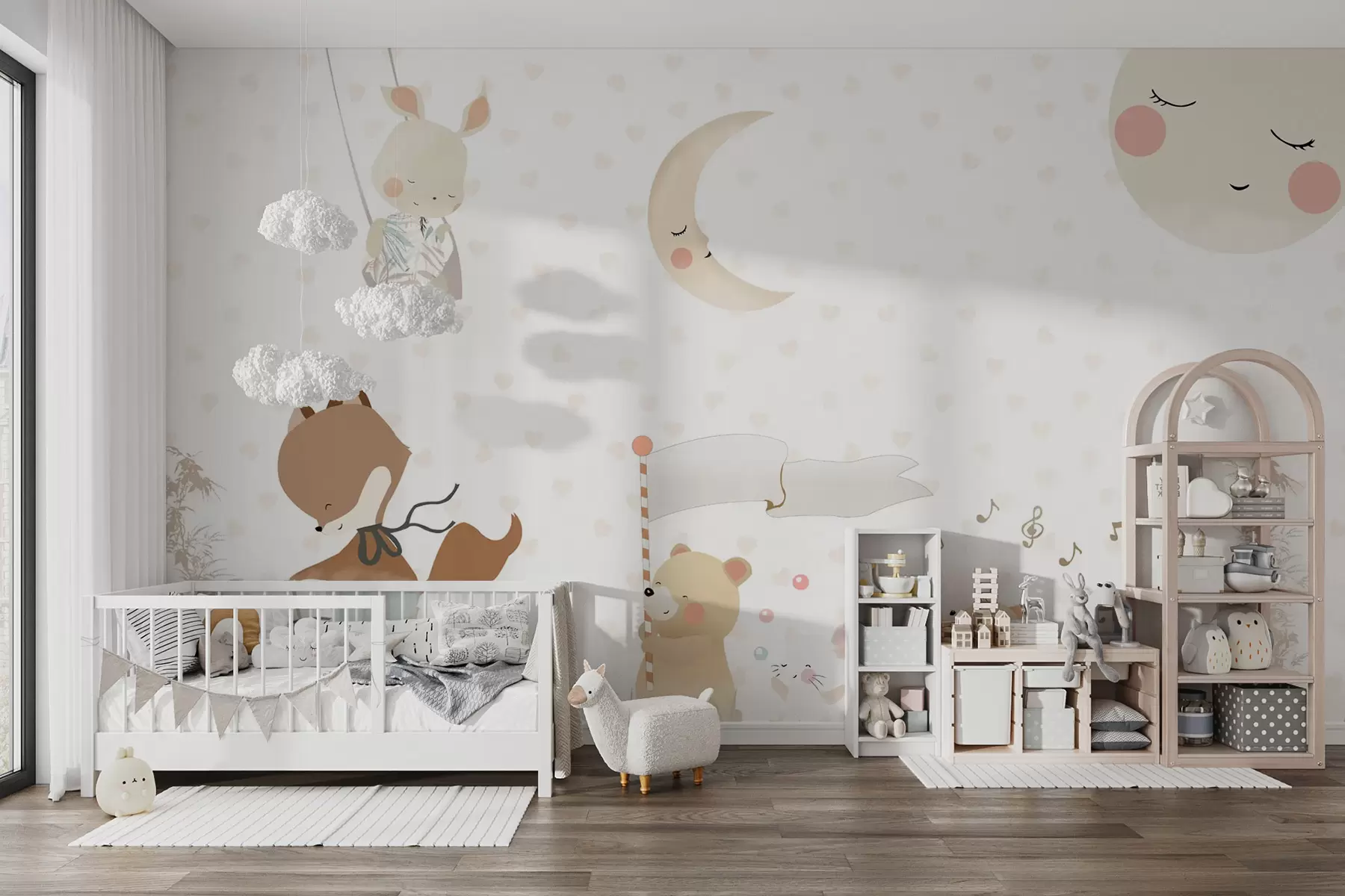 fotószőnyeg Tapéta design aranyos állatokkal u99000