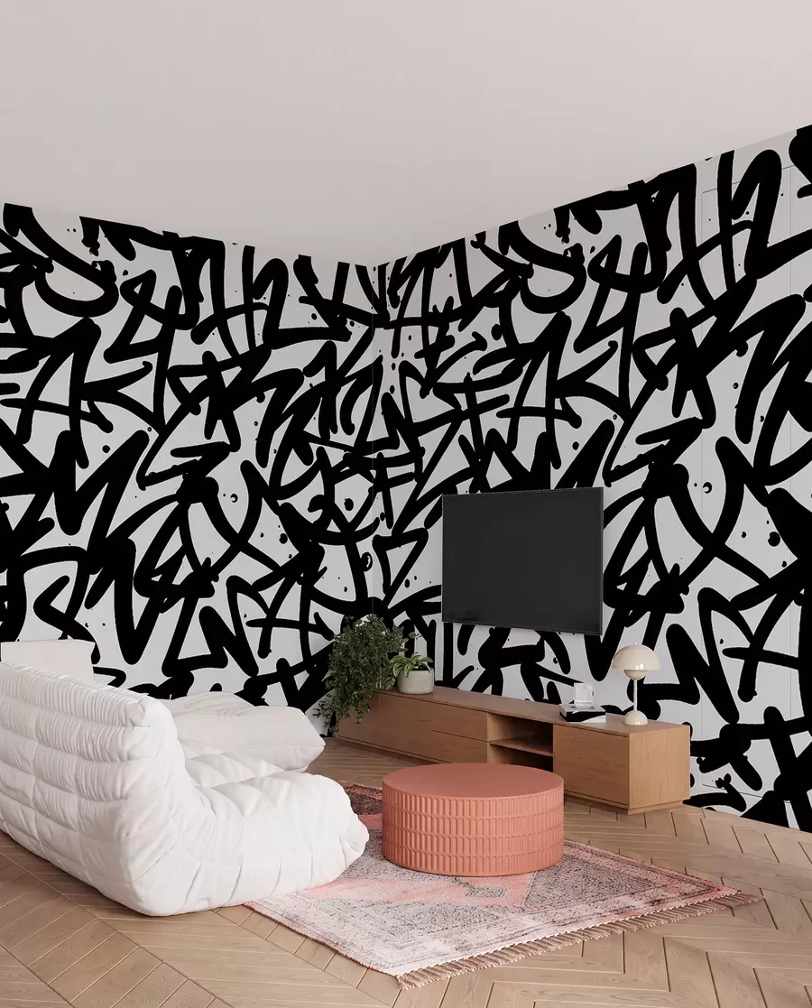 fotószőnyeg Graffiti Emotions: Fekete u99087v3