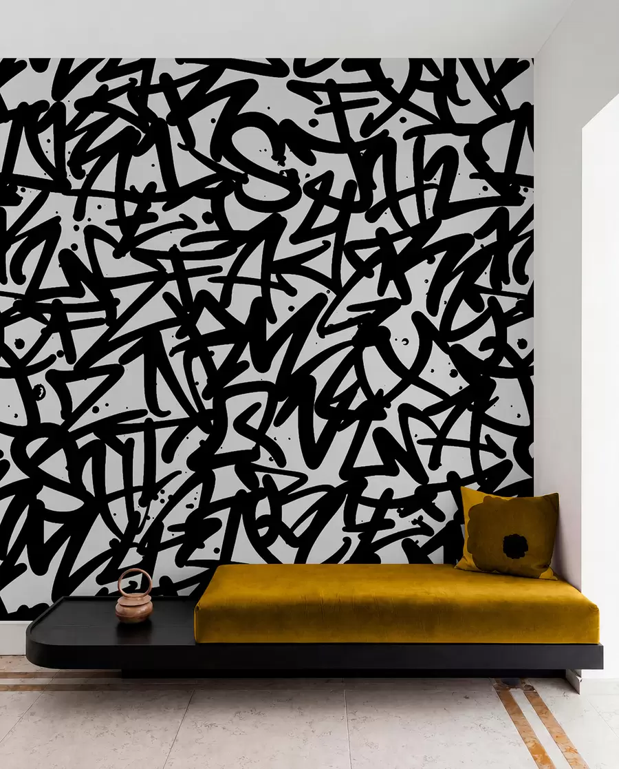 fotószőnyeg Graffiti Emotions: Fekete u99087v3