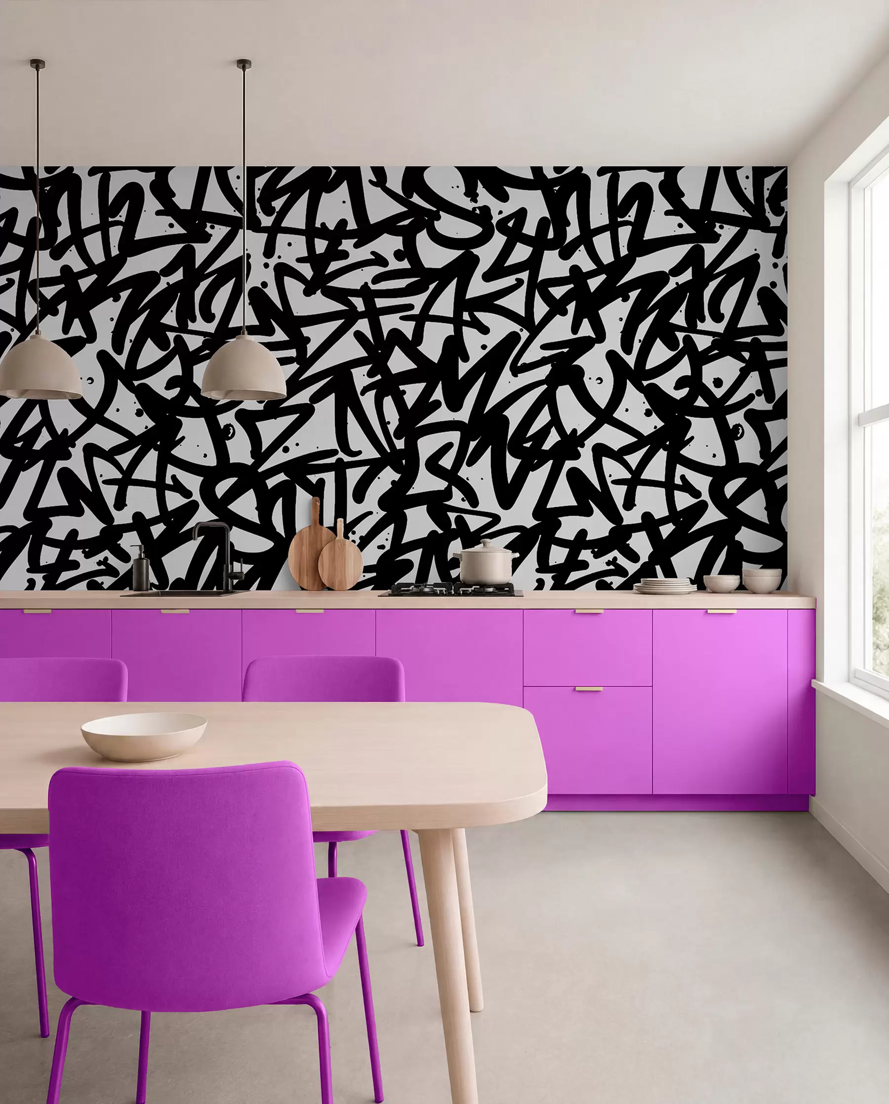 fotószőnyeg Graffiti Emotions: Fekete u99087v3