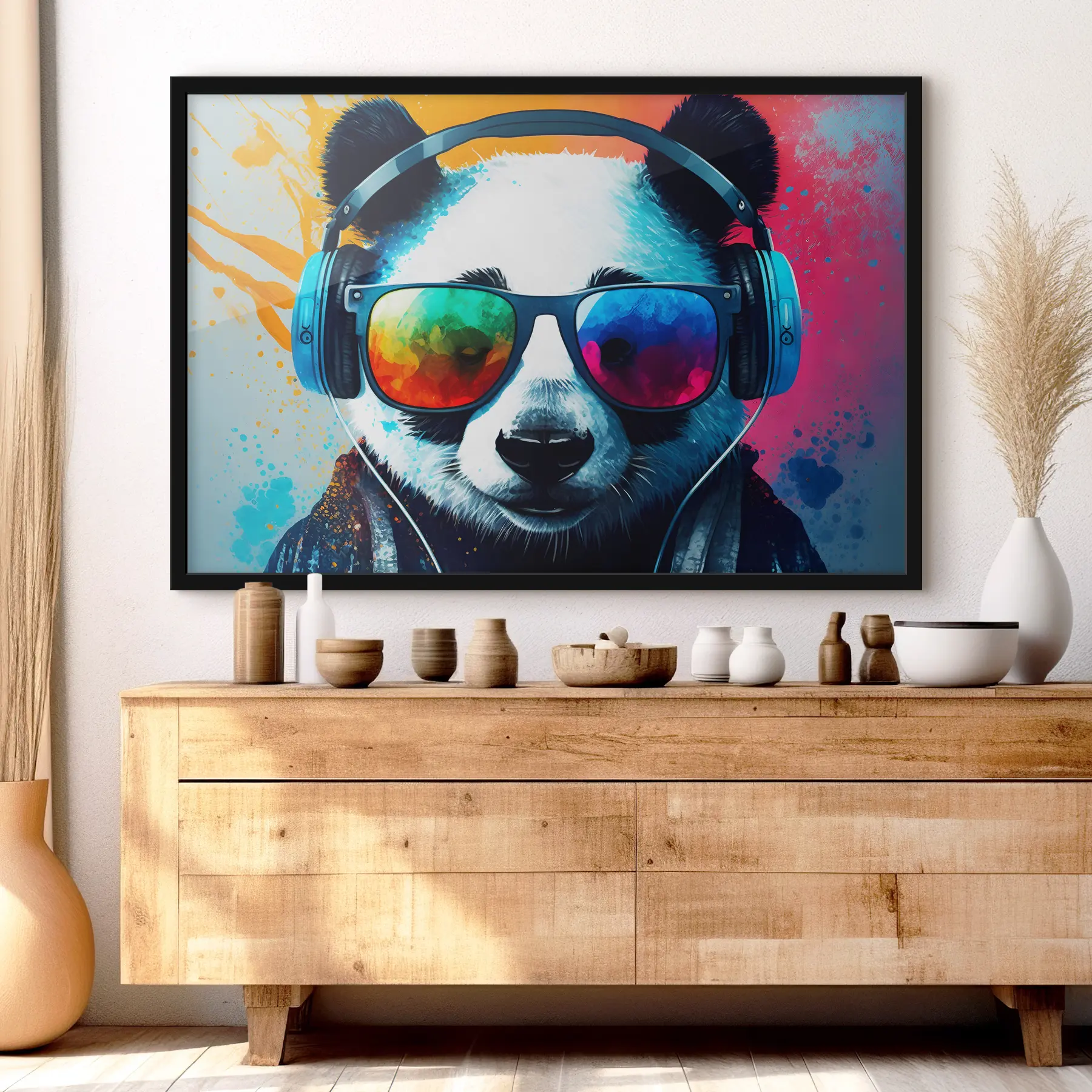 fotószőnyeg Panda fényes háttérrel f33547