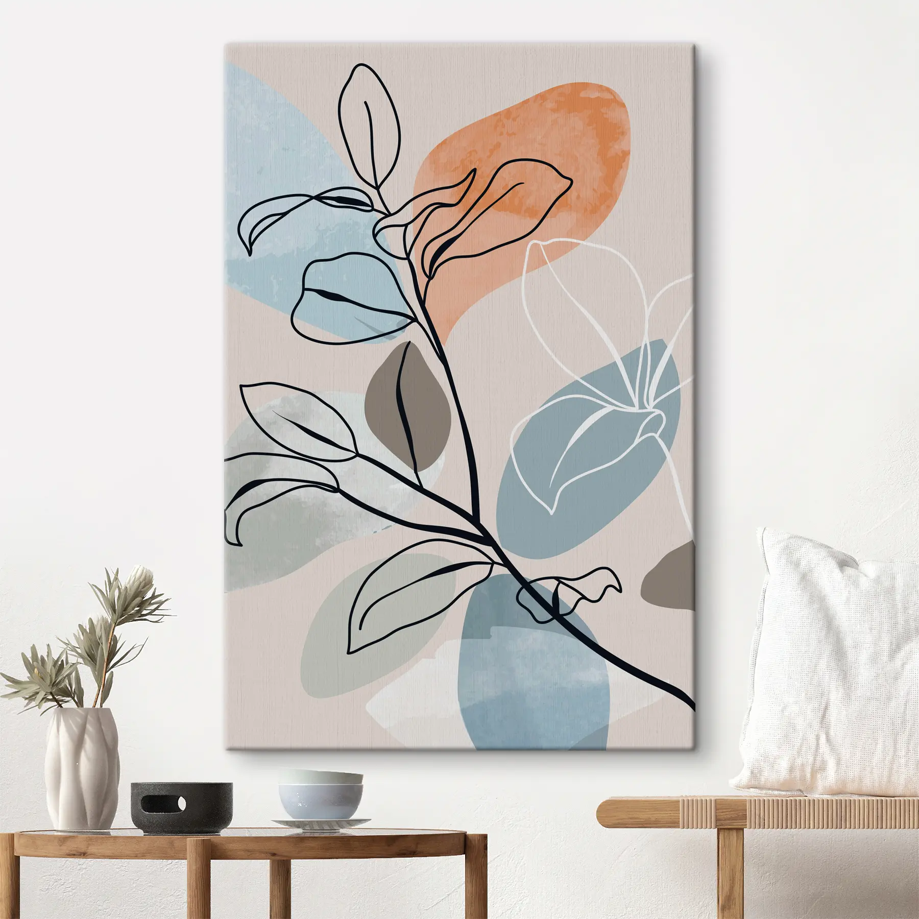 fotótapéta Akvarell levelek boho stílusban s36817