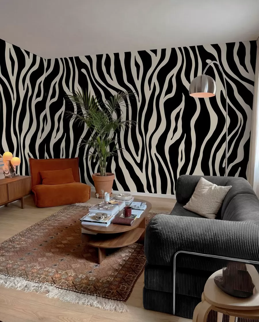 fotószőnyeg Vektoros nyomtatás zebra bőr fekete-fehér színekben u99173v3