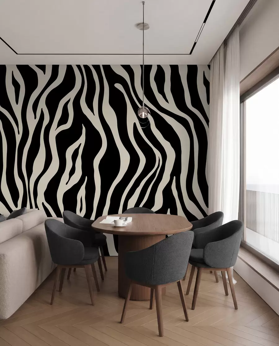 fotószőnyeg Vektoros nyomtatás zebra bőr fekete-fehér színekben u99173v3